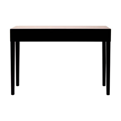 Rose Gold Mirrored Console Table with Sunburst Engraving and Black Legs | Kensington Townhouse