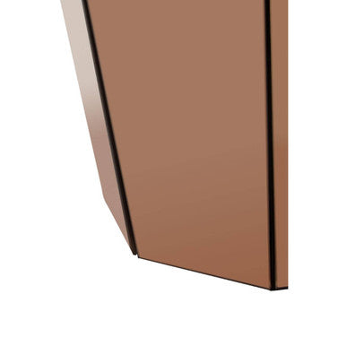 Kensington Townhouse Rose Gold Finish Mirrored Faceted Side Table