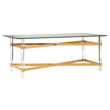 Glass Top Coffee Table with Acrylic Legs | Clarence