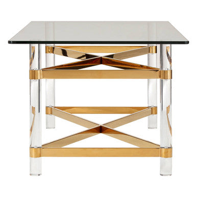 Glass Top Coffee Table with Acrylic Legs | Clarence