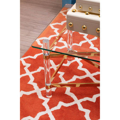 Glass Top Coffee Table with Acrylic Legs | Clarence