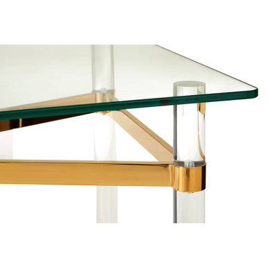 Glass Top Coffee Table with Acrylic Legs | Clarence