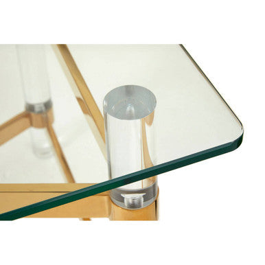 Glass Top Coffee Table with Acrylic Legs | Clarence