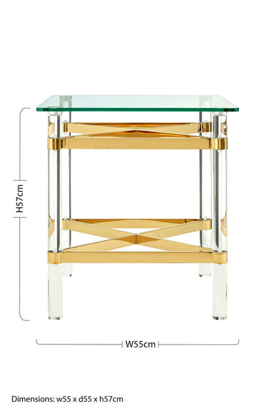 Glass Top Side Table with Acrylic Legs | Clarence