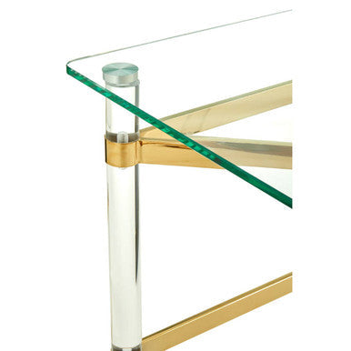 Glass Top Side Table with Acrylic Legs | Clarence