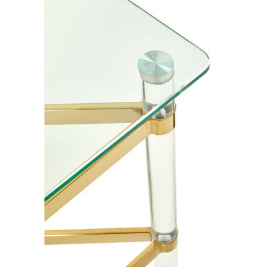 Glass Top Side Table with Acrylic Legs | Clarence