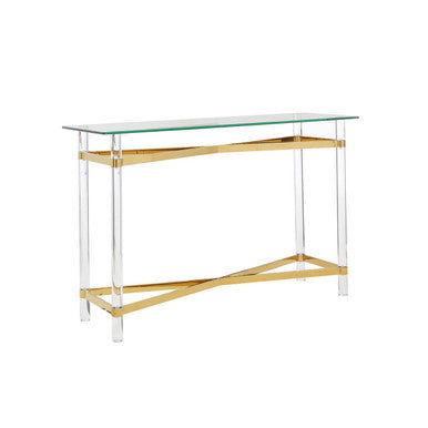 Glass Top Console Table with Acrylic Legs | Clarence
