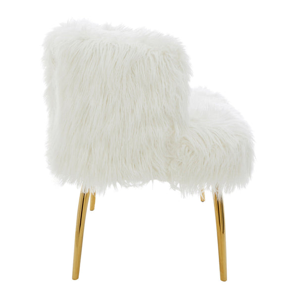 Clarence Fur Effect Sofa with Gold Legs
