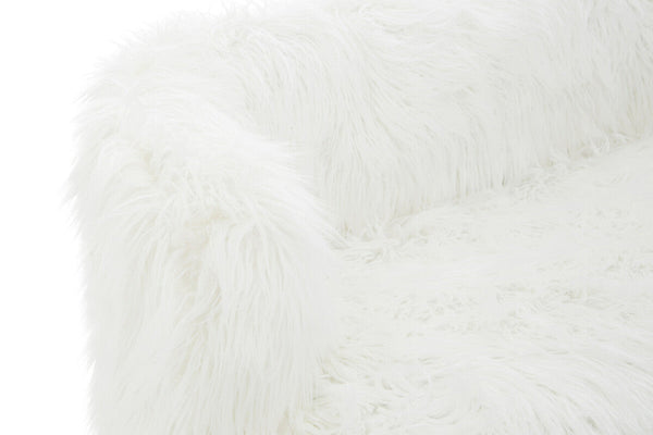 Clarence Fur Effect Sofa with Gold Legs