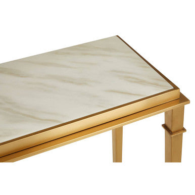 Alvaro Console Table With White Marble Top