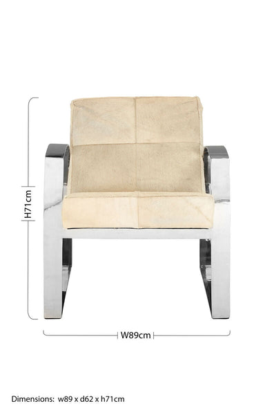 Kensington Townhouse Hairon Leather Chair With Steel Legs