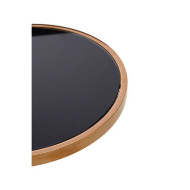 Gold 2 Tier Side Table with Black Tempered Glass | Novo
