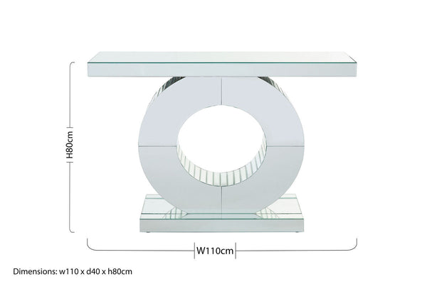 Gianara Mirrored Console Table