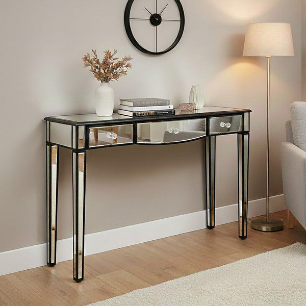 Graciela Mirrored 3 Drawer Console Table