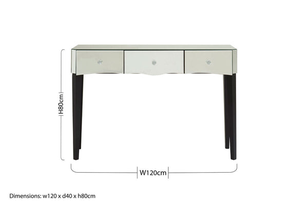Gabriella Mirrored 3 Drawer Console Table