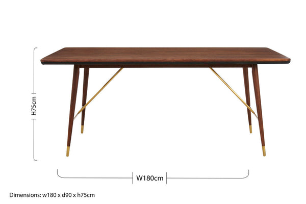 Kenso Walnut Wood Rectangular Dining Table