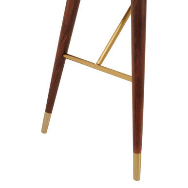 Walnut Wood Console Table with Leather Trim | Kenso