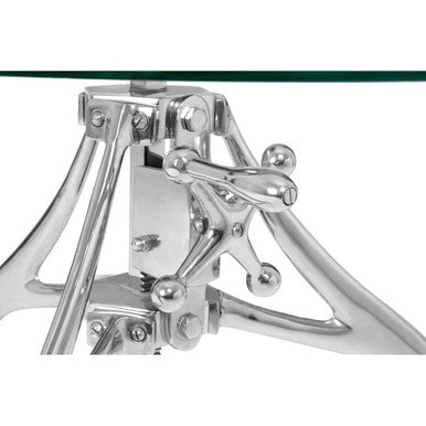 Maxi Crank Mechanism Metal And Glass Table