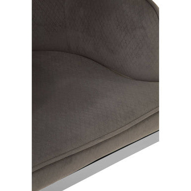 Eliza Grey Velvet Dining Chair With Silver Finish Legs