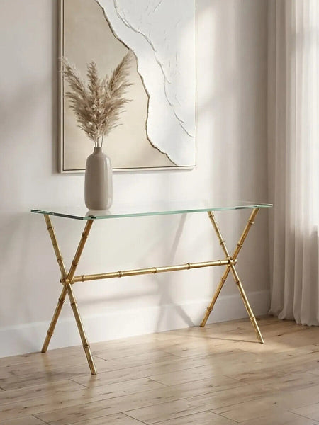 Monroe Clear Glass Console Table