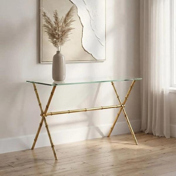 Monroe Clear Glass Console Table