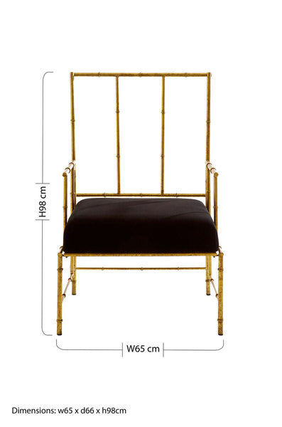 Monroe Gold and Black Velvet Accent Chair