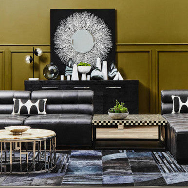 Natural Onyx Stone Top Coffee Table with Silver Stainless Steel Frame | Relic