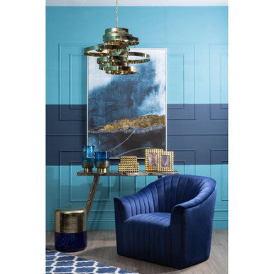 Natural Agate Console Table in Gold Warm Brass Tone Finish | Relic
