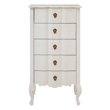 Loire 5 Drawer White Chest