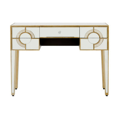 Mirrored Glass Console Table with Five Drawers and Crystal Style Knobs | Knightsbridge
