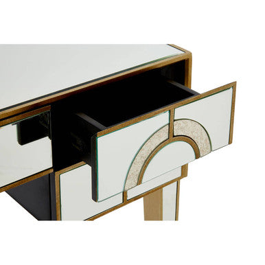 Mirrored Glass Console Table with Five Drawers and Crystal Style Knobs | Knightsbridge