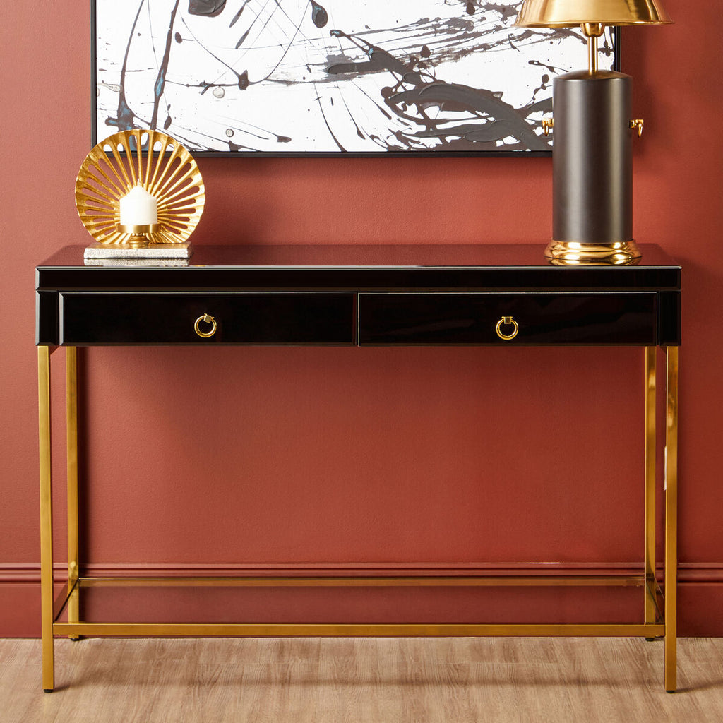 Kensington Townhouse Black Mirrored Console Table
