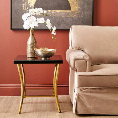 Kensington Townhouse Black Mirrored Side Table