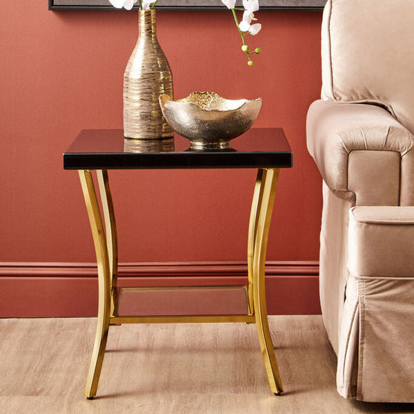 Kensington Townhouse Black Mirrored Side Table