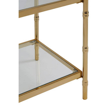 Kensington Townhouse Gold Finish 2 Tier Square Side Table