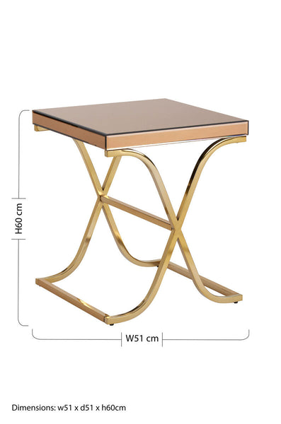 Kensington Townhouse Brown Mirrored Side Table