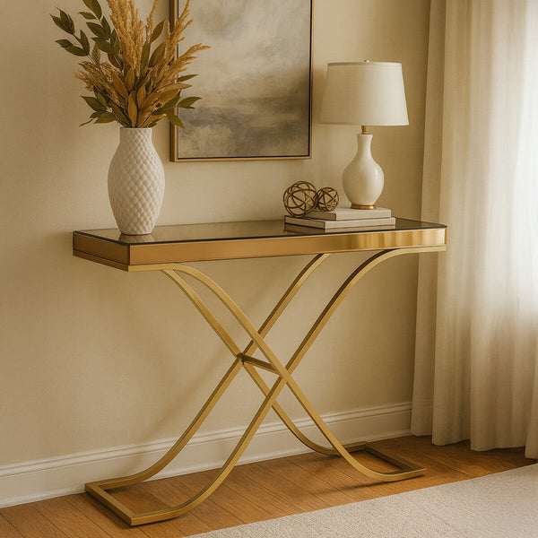Kensington Townhouse Brown Mirrored Console Table