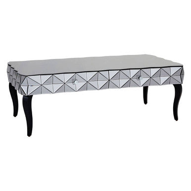 Silve Rectangular Coffee Table with Smoked Glass Detail | Soho