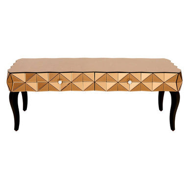 Soho Copper Faceted Mirror 4 Drawer Coffee Table