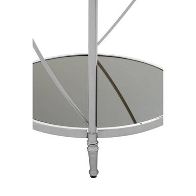 Black Mirrored Glass Two Tier Round Side Table | Hoffmann