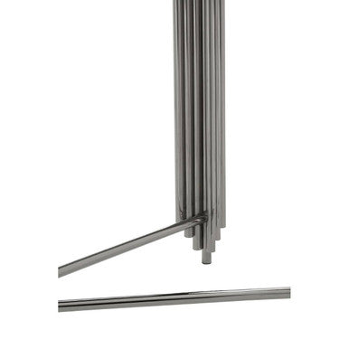 Black Granite Top Art Deco Console Table with Silver Finish X-Shaped Cross | Clarice