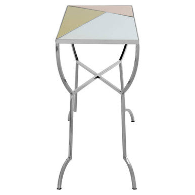 Console Table with Pastel Top and Silver Frame | Arbus