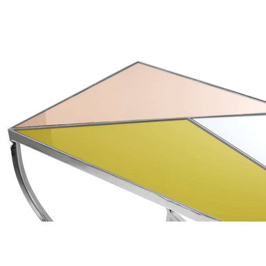Console Table with Pastel Top and Silver Frame | Arbus