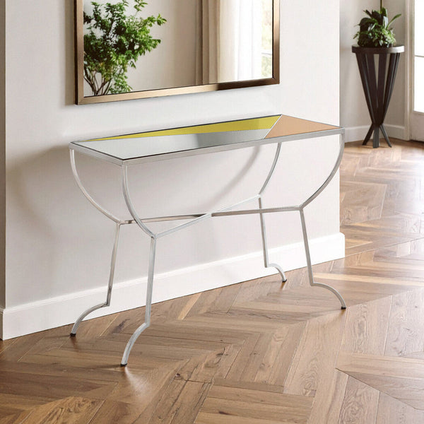 Console Table with Pastel Top and Silver Frame | Arbus