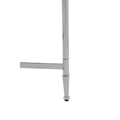 Zach Silver Finish Round Side Table with Mirrored Top