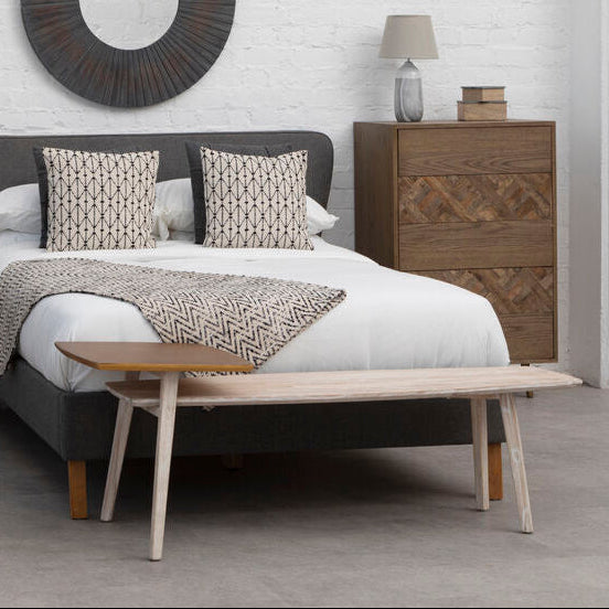 Gold and Natural Two Tone Coffee Table with Solid Elm Wood | Kyra