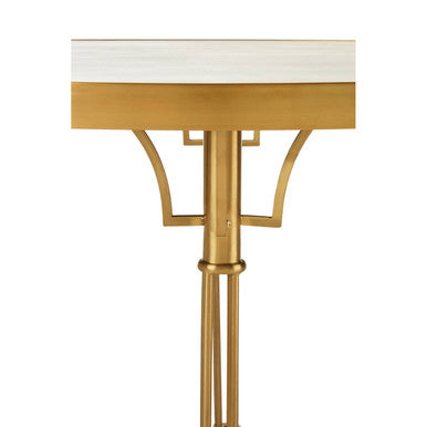 White Round Dining Table with Stainless Steel Frame | Modica