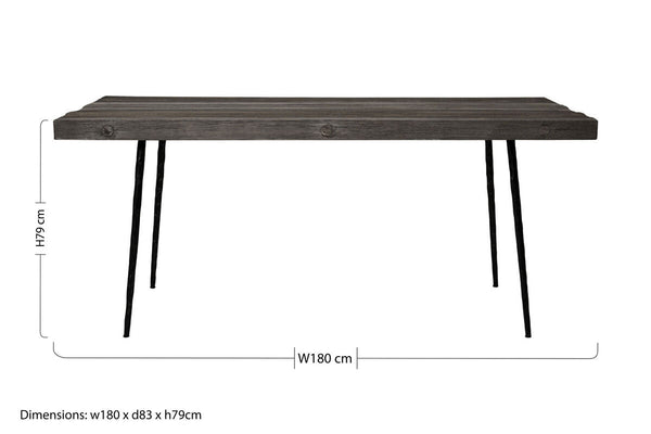 Grey Oak Wood Rectangular Dining Table | Mason