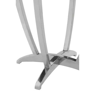 Yasmin Black Glass Side Table with Silver Finish Frame