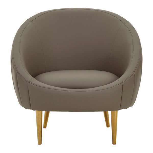 Lagero Brown Leather Effect Curved Cocoon Chair